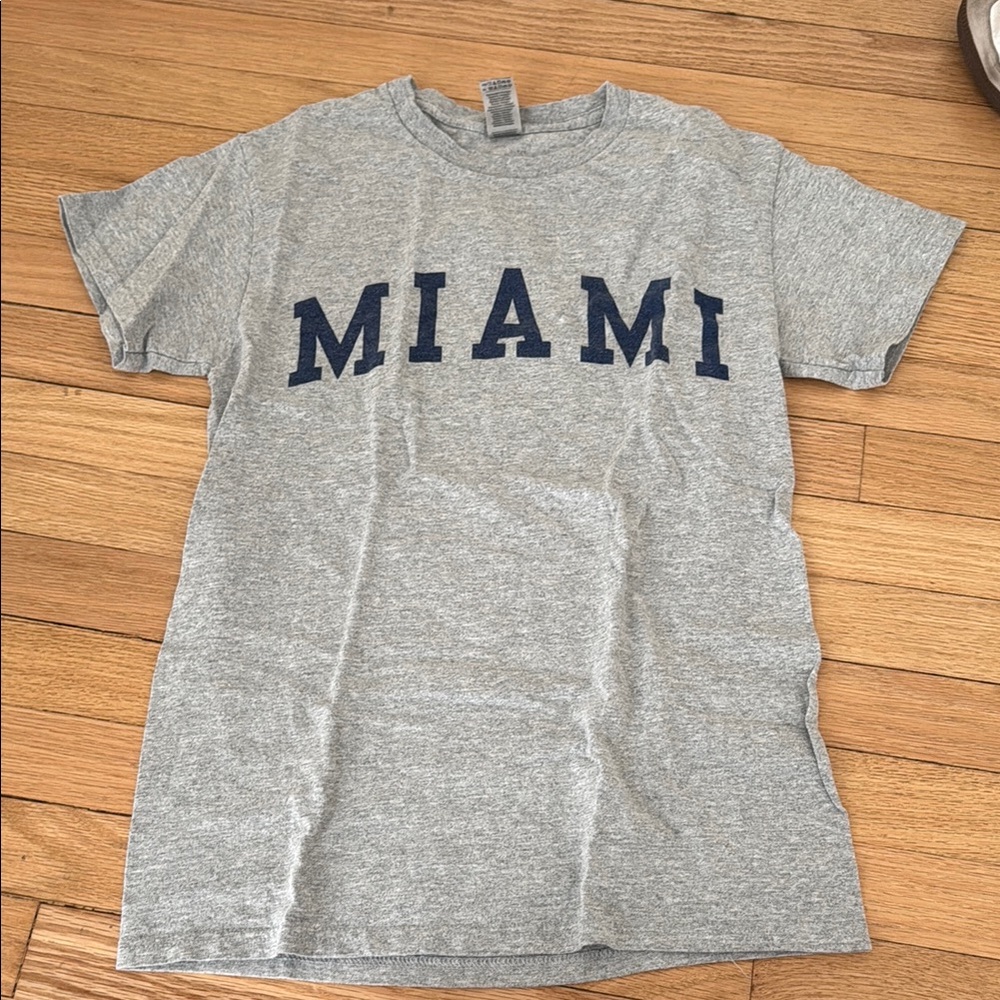 Gray T-Shirt with Miami Print